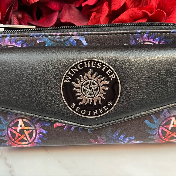 Supernatural Black and Purple Pentagram Clutch Wallet - Picture 3 of 15